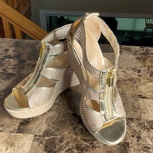 Michael Kors Gold Wedge Sandals